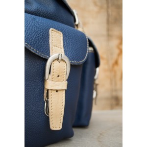 SAC A DOS CUIR BLEU | Font-Romeu